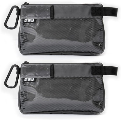 GOBAGS Production Zipper Bags - Electronics & Camera Accessories Bag - Cable organizer, Gear Accessory Pouch, Travel Camera Essentials (Small, Gray, 2 pack)