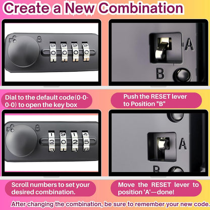 Portable Security Lock Box with Combination Lock, Waterproof Mini Safe Box with Cable, Travel Storage Case for Hotel, Car, Office