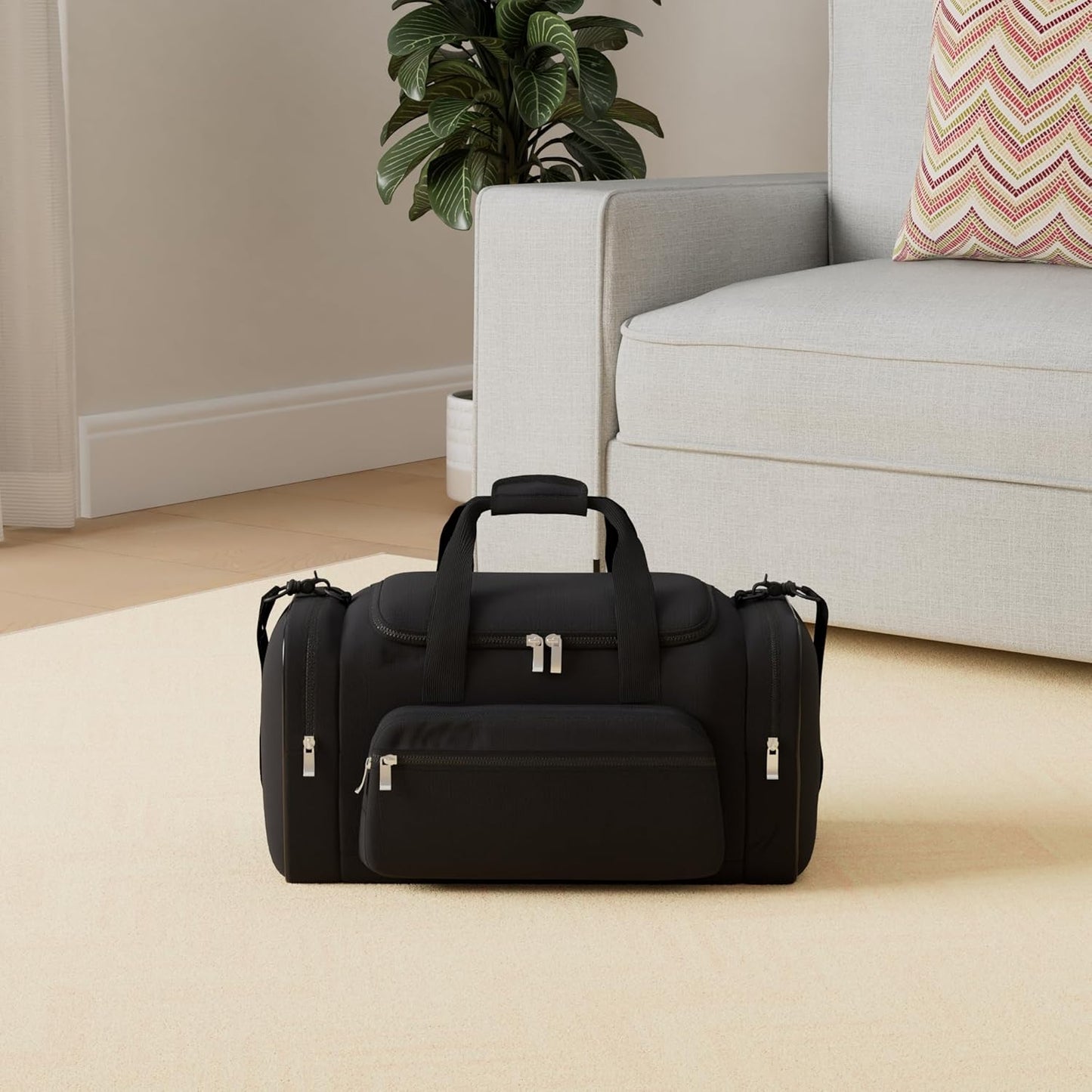 Sports Duffel Bag 20 inch for Travel Gym - Black
