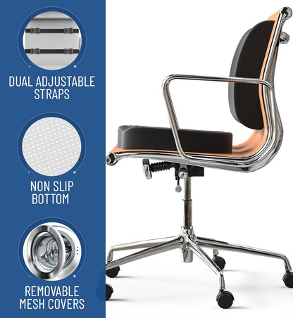 Everlasting Comfort Doctor Recommended Memory Foam Seat Cushion for Office Chairs & Car Seat - Ergonomic Office Desk Accessories for Tailbone Pain Relief, Sciatica & Back Support