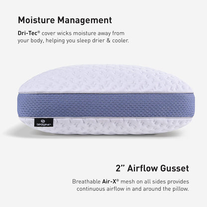 Bedgear Balance Cuddle Curve Performance Pillow - Size 2.0 - Moisture-Wicking Pillow for Side Sleepers - Medium Firmness Bed Pillow- Hypoallergenic, Washable Removable Cover - 20" W x 26" L x 5.75" H