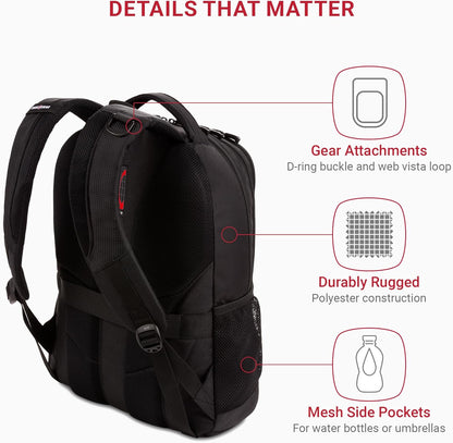 SwissGear Cecil 5505 Laptop Backpack, Black, 18-Inch