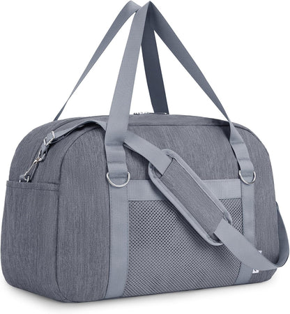 Narwey For Spirit Airlines Personal Item Bag 18x14x8, Small Duffle Bag for Travel, Duffel Bag for Traveling, Carry on Bag for Airplanes Underseat Overnight for Women and Men (Grey)