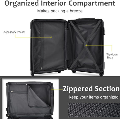 Merax 20 Inch Carry On Luggage Airline Approved, Hardshell ABS Suitcase with Spinner Wheels, TSA Lock, Lightweight Travel Luggage for Business Trips & Weekend Getaways