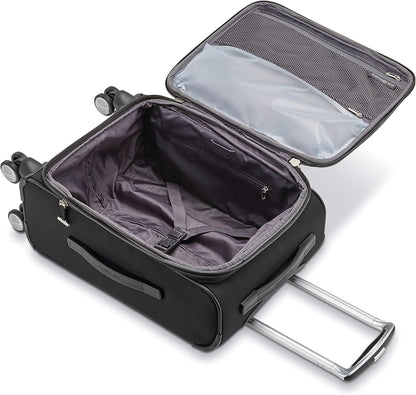Samsonite Solyte DLX Softside Expandable Luggage with Spinner Wheels, Midnight Black, 2-Piece Set (20/25)