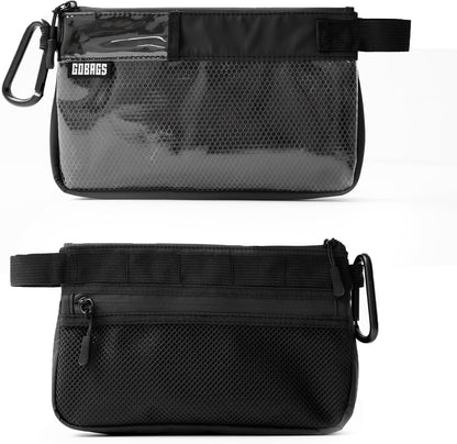 GOBAGS Production Zipper Bags - Electronics & Camera Accessories Bag - Cable organizer, Gear Accessory Pouch, Travel Camera Essentials (Small, Black)