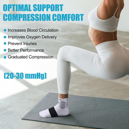 NEENCA Professional Compression Socks, Medical Athletic Ankle Socks for Injury Recovery & Pain Relief, Sports Protection, Circulation —1 Pair, 20-30 mmhg