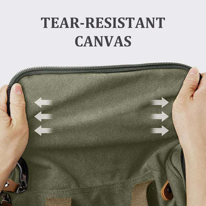 Gonex Canvas Duffle Bag 60L Travel Duffel Overnight Weekend Bag with Shoe Compartment (Army Green)