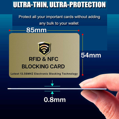 SaiTech IT RFID Blocking Cards - 2 Pack, Protects Entire Wallet/Purse, NFC/Contactless Bank Card Protector - Golden