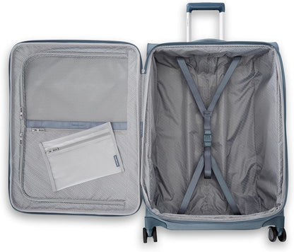 Samsonite UpLIFT Lightweight Medium Checked Softside Luggage with Spinner Wheels - Expandable - Airline-Approved, Polyester Soft Suitcase for Ultra Light Travel - Elemental Blue