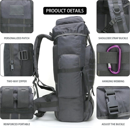 Hiking Backpack for Men 70L/100L Camping Backpack Military Rucksack Molle 3 Days Assault Pack for Climbing