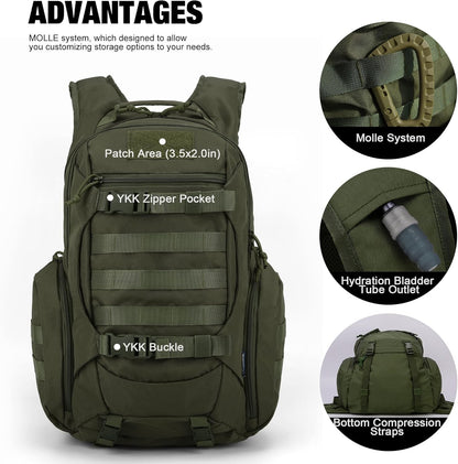 Mardingtop Tactical Molle Backpack for Men - 28L EDC Hiking & Motorcycle Backpack