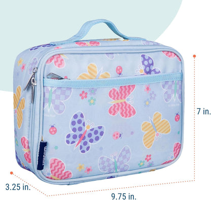 Wildkin Kids Insulated Lunch Box – Durable and Reusable for School & Travel - Butterfly Garden