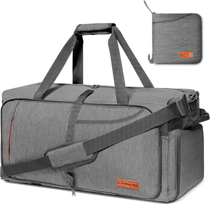 Canway 115L Travel Duffel Bag, Foldable Weekender Bag with Shoes Compartment for Men Women Water-proof & Tear Resistant
