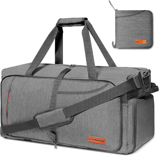 Canway 115L Travel Duffel Bag, Foldable Weekender Bag with Shoes Compartment for Men Women Water-proof & Tear Resistant
