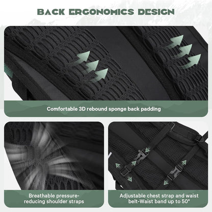 Maelstrom Hydration Hiking Backpack with 2L/3L Water Bladder, High Flow Bite Valve Camping Daypack Lightweight