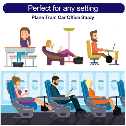 2-in-1 Airplane Footrest Pillow - Inflatable Travel Foot Hammock & Cushioned Foot Pad for Ultimate Comfort on Flights, Travel Accessories, Portable Foot Rest for Flights