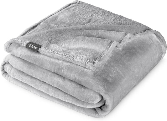 Bare Home Fleece Blanket - King Size - Ultra-Soft Lightweight for Bed, Sofa, and Couch - Luxury Microplush - Cozy Warm Blanket (King, Light Grey)