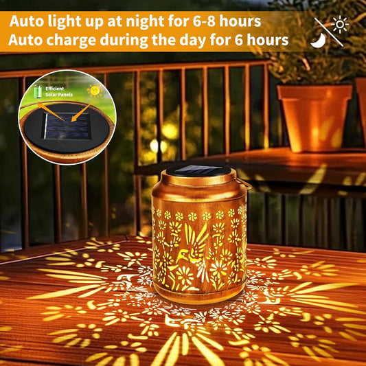 Brizled Hummingbird Solar Lanterns, 2 Pack Outdoor Lanterns Christmas Birthday Gift for Women Mom Grandma, Hummingbird Hanging Garden Lantern, Waterproof Solar Lights for Table Garden Patio Path Porch