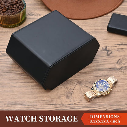 Watch Roll Travel Case for 4 Watchs Storage and Organizer-Secure Storage with Innovative Slide Pillows & Solid Dividers for Home Storage, Protect and Display
