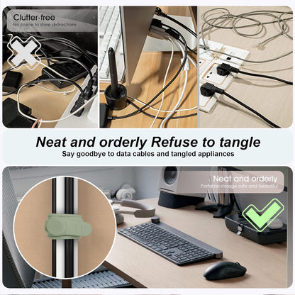 Nearockle Silicone Cable Ties Cord Organizer for Cable Management, 16PCS 4.2" and 7.1" Reusable Cable Organizer Electronic Accessories for Home, Office, Kitchen, School, Travel (Green)