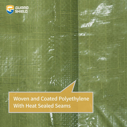 GUARD SHIELD Tarp Green 12x12 Feet Multi Purpose Waterproof Poly Tarp Cover 5mil