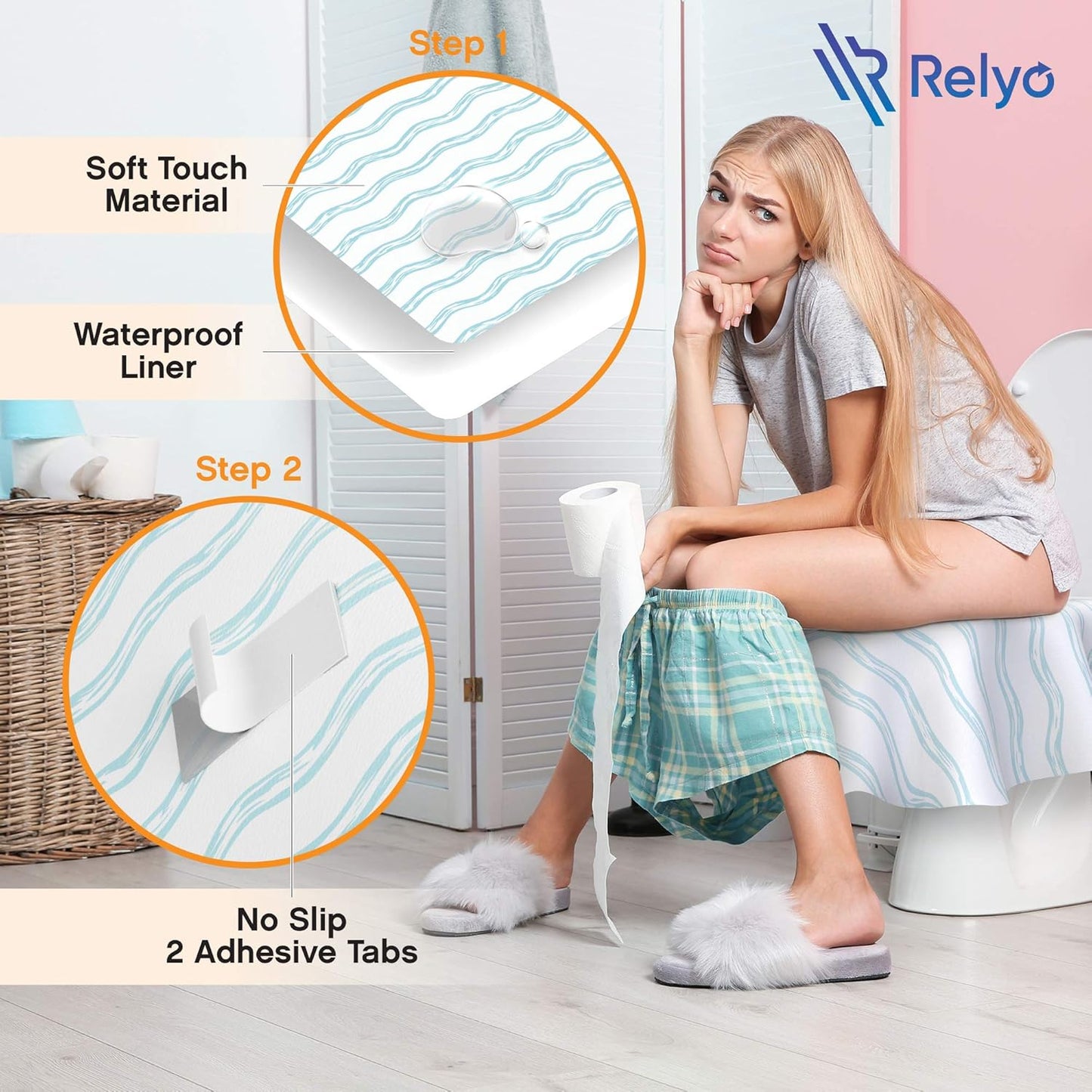 Toilet Seat Covers Disposable - 20 Pack - Waterproof, Ideal for Kids and Adults – Extra Large, Individually Wrapped for Travel, Toddlers Potty Training in Public Restrooms (Waves, 20)