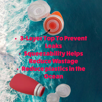 Travel Bottles for Toiletries, TSA Approved 3 oz Leak Proof Silicone Soft Refillable Squeeze Travel Size Containers BPA Free for Air Travel, Shampoo, Conditioner, Oils, Patriotic (Red-White-Blue)