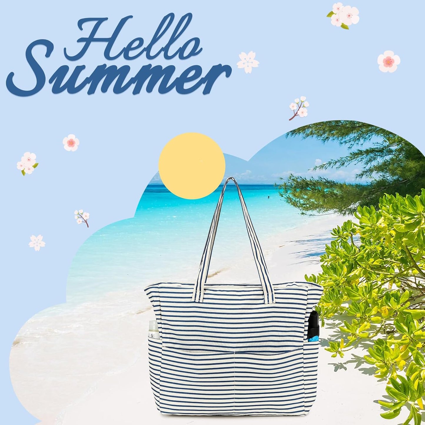 Beach Pool Bags Tote for Women Ladies Large Gym Tote Carry On Bag With Wet Compartment for Weekender Travel Waterproof