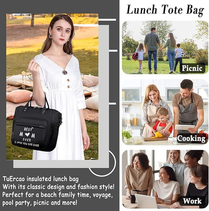 TuErCao Mom Lunch Bag Useful Unique Mother's Day & Birthday Gifts from Daughter Son Husband Insulated Personalized Lunch Box for Work