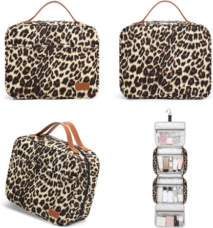 Hanging Travel Toiletry Bag,Large Capacity Cosmetic Travel Toiletry Organizer for Women with 4 Compartments & 1 Sturdy Hook,Perfect for Travel/Daily Use/Christmas