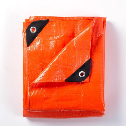 GUARD SHIELD Orange Tarp 20x20 Feet Tarps High Visibility Outdoor Poly Cover Lightweight 6mil