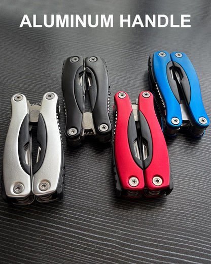 UNOONE 11-in-1 Multitool Pliers - Stainless Steel Pocket Knife with Pliers, Screwdriver & Bottle Opener - Aluminum Handle EDC Knives for Survival, Camping, Hunting, Hiking - Gift for Men Women (Black)