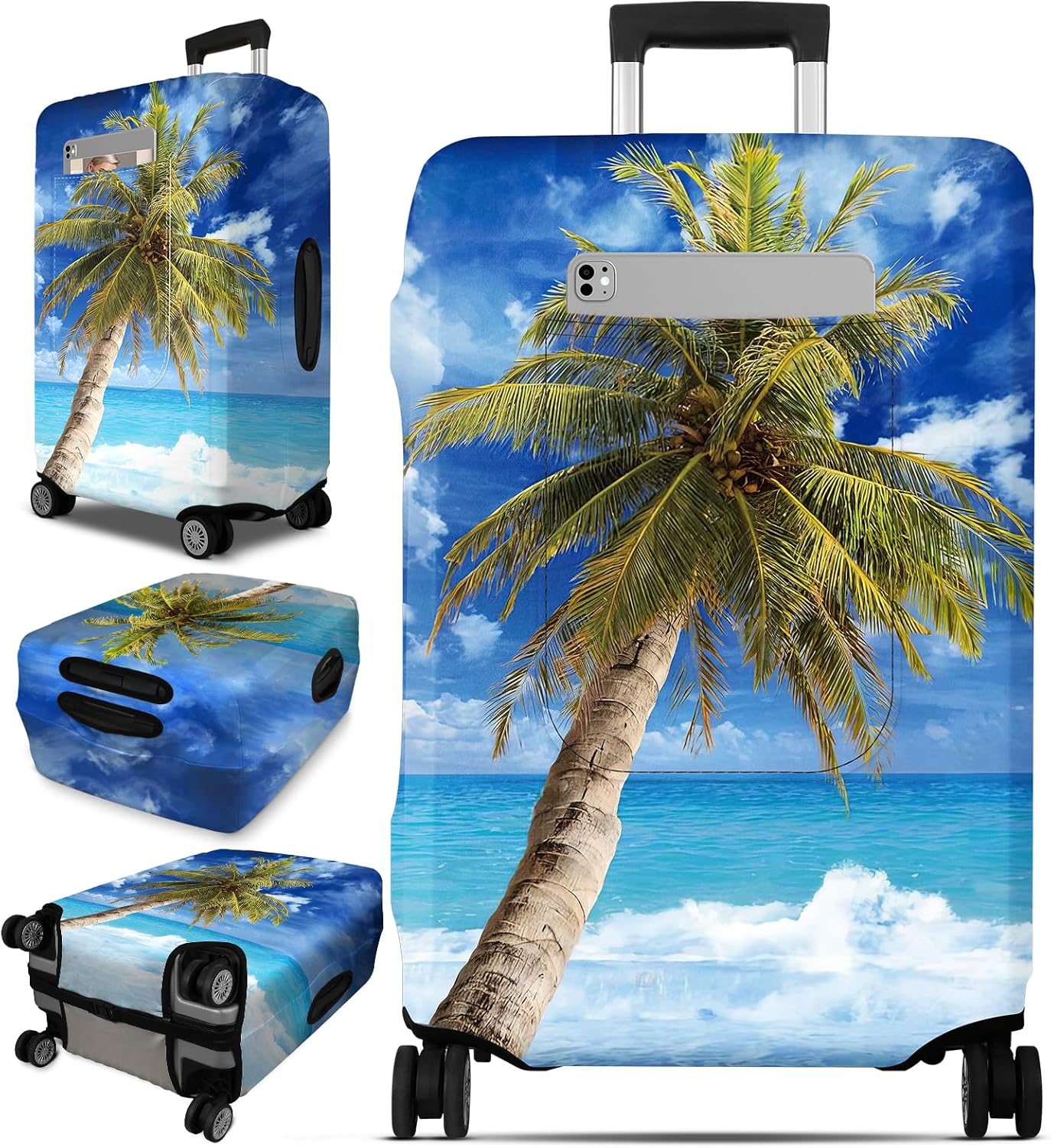 Slohif Luggage Cover for Suitcase Tsa Approved Protector - Luggage Sleeve Large Suit Case Cover Travel Stretch Baggage Case Protective Washable Fit 28-30 Inch Hawaii L