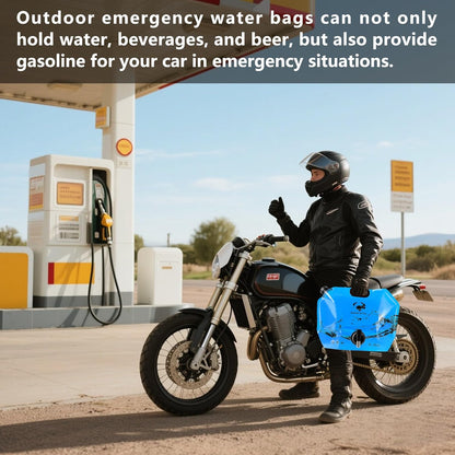 Collapsible 8L Water Storage Bag, BPA-Free Portable Folding Water Jug with Adjustable Faucet, Leakproof Emergency Water Bag for Camping, Hiking, Riding, Outdoor Sport (Blue, 4)