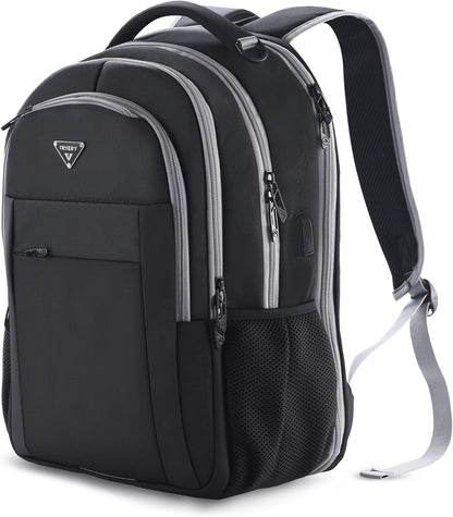 Multipocket TSA Black Travel Laptop Backpack for Men, Anti-Theft Business Daypacks, Airline Approved Personal Item Work Bag, Water Resistant 16 Inch Work Computer Backpack