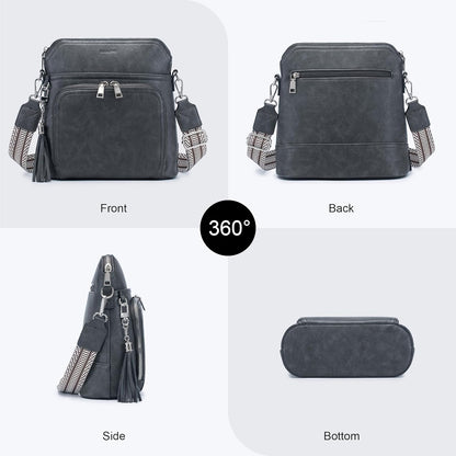 Crossbody Purse for Women,Lightweight Medium Crossbody Bag Soft Leather Women's Shoulder Handbags with Tassel