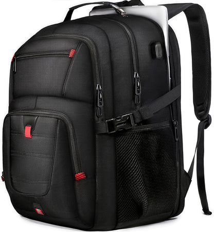Z-MGKISS 18.4 Large Travel Backpack, USB Computer Bagpack Fits 18.4 Inch Laptop, Business Backpack for Men, TSA Flight Approved, Laptop Backpacks, Black