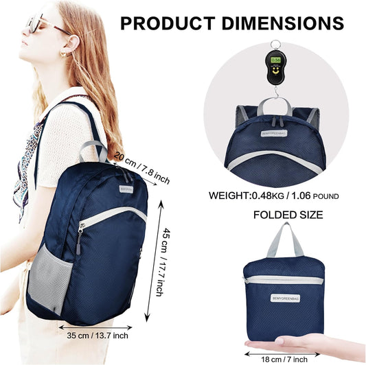 35L Foldable Waterproof Backpack For Outdoor Sports Travel Inside Wet Clothes Compartment Packable For Multiple