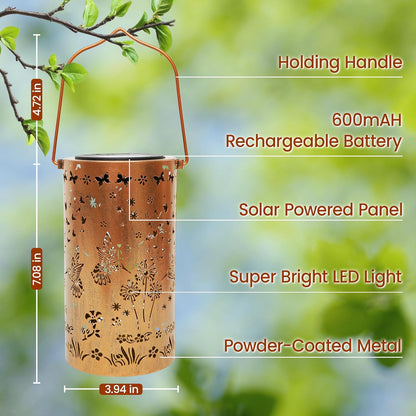 FLAGWIX Sympathy Gifts for Loss of Loved One - Christmas Memorial Solar Lanterns Outdoor Waterproof Decor - Hummingbird Gifts for Women, Memorial Gift for Mom Grandma, Decorative Lantern for Garden