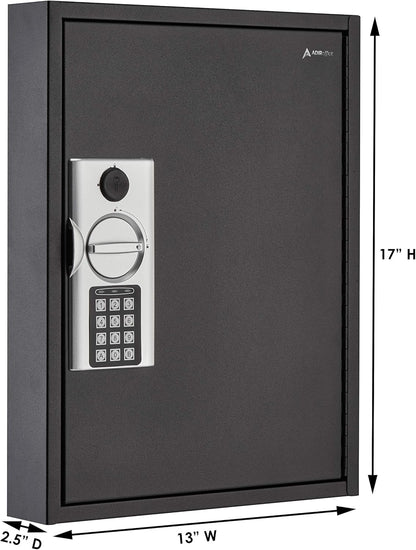 Adiroffice Key Holder Wall Mount - 60 Keys Lock Box with Code, Key Cabinet Wall Mount, Valet Parking Key Box, Car Dealer Key Cabinet - Space Saving Locking Key Box Wall Mount with Digital Lock
