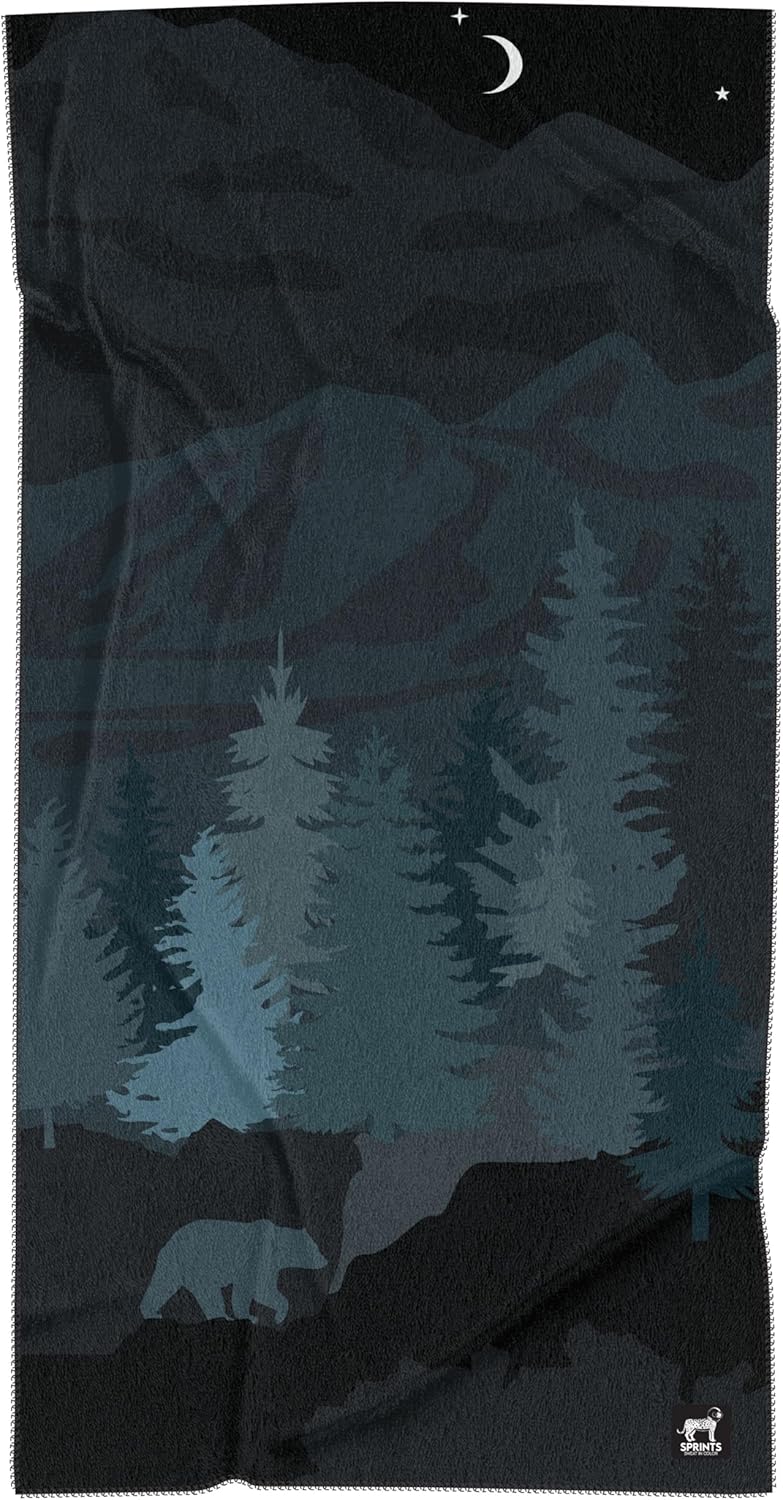 Sprints Athletic Running Towel, Full-Sized, Car Seat Cover - Performance Microfiber (Nightfall Grizzly)