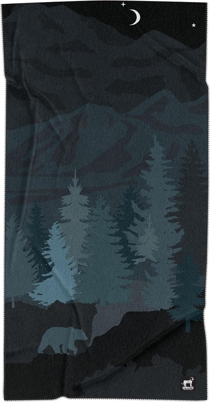 Sprints Athletic Running Towel, Full-Sized, Car Seat Cover - Performance Microfiber (Nightfall Grizzly)