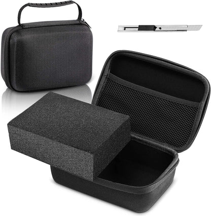 EVA Hard Case with Customizable Foam Protective EVA Carrying Case Shockproof Outdoor for Camera, Digital Products, Electronic Instruments with Knife (Black,7.1 x 4.7 x 3.1 Inch Inch)