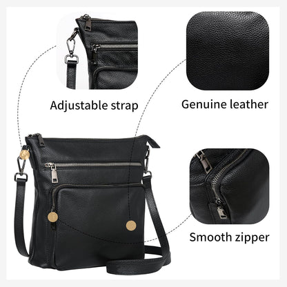 HESHE Crossbody Bags for Women Leather Handbags Designer Shoulder Purse with Pockets Satchel Purse Travel Bag