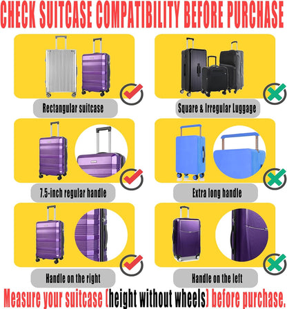 20 Inch Clear PVC Luggage Cover Protectors Suitcase Covers for Luggage Thickened suitcase protective cover for Wheeled Suitcase Suitable for 20"