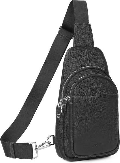 befen Genuine Leather Small Sling Bag for Women Anti-Theft Crossbody Chest Bags Fanny Packs for Travel with RFID Card Slots