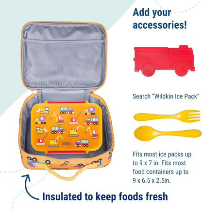 Wildkin Kids Insulated Lunch Box – Durable and Reusable for School & Travel - Under Construction