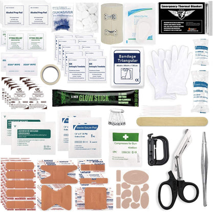 Everlit 180 Pieces Tactical First Aid Kit IFAK Molle EMT Pouch Outdoor Camping Emergency Kits for for Camping Boat Hunting Hiking Home Car Earthquake and Adventures Black