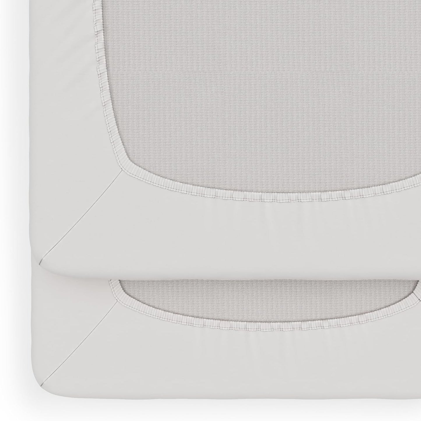 Foundations Compact Travel Sleeper Folding Hotel Crib and Sheet Bundle - Includes Natural Wooden Mini Crib with 2" Foam Mattress and 6-Pack White Fitted Compact Sheets